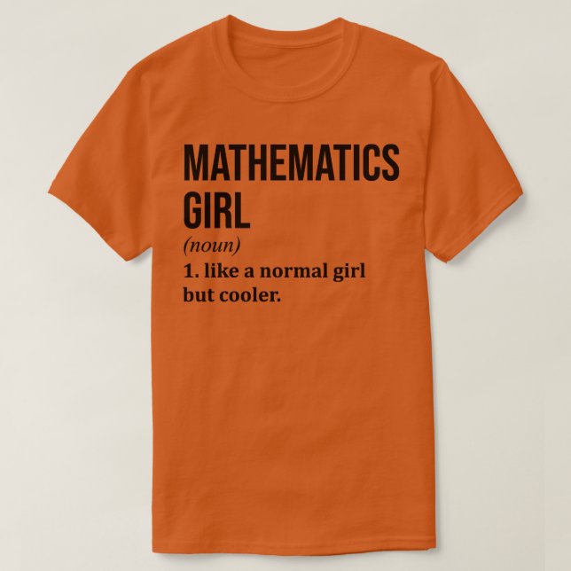 Mathematics Girl Funny Satt T Shirt (Design framsida)