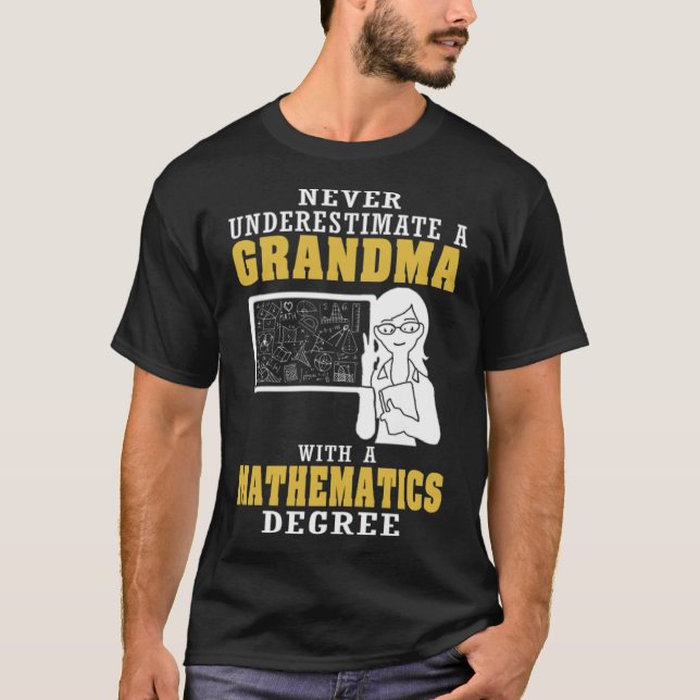 Mathematics Grandma western mustang T Shirt (Framsida)