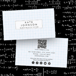 Mathematics Lacher Tutor Graph Teacher QR-kod Visitkort