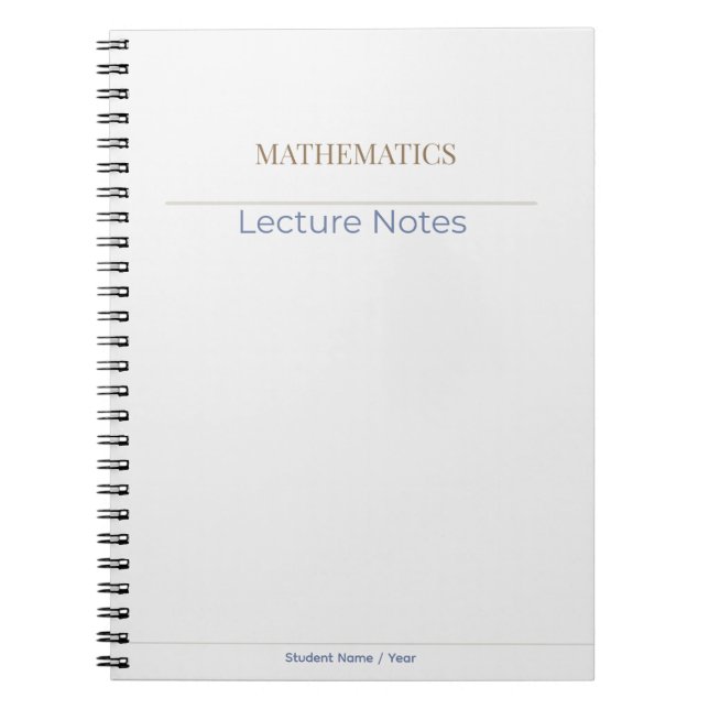 Mathematics Notebook – Minimal Academic Edition Anteckningsbok (Framsidan)