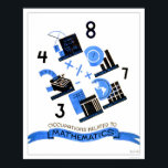 Mathematics Occupations 1936 WPA Poster<br><div class="desc">Från Zazzles stora samling arbetsprojektadministration (WPA) och Krigsaffischer - ett fantastisk-sortiment av iconic bilder som är designat för att främja konst, välfärd och patriotism - Denna minnesmärkning av poster utskrifter har ett poster av Blanche L. Anish, som på ett grafiskt sätt illustrerar yrken där kunskaper om matematik är mycket viktiga,...</div>
