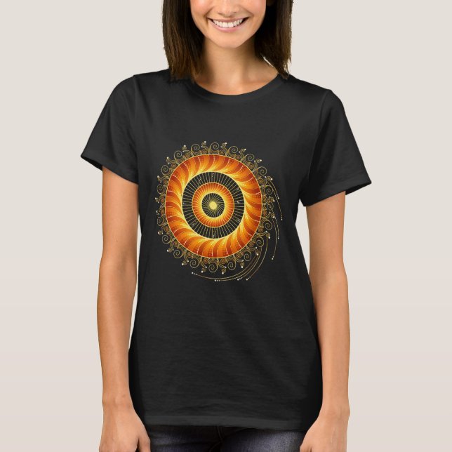 Mathematics Spiral Sacred Geometry Fibonacci Manda T Shirt (Framsida)