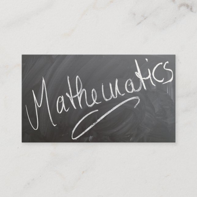 Mathematics Tutor Chalkboard - Affärskort Visitkort (Framsida)
