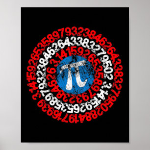 Mathematiker kapten Pi Superhjälte Math Nerd Geek Poster