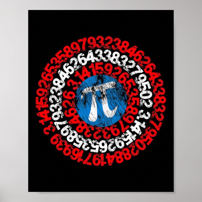 Mathematiker kapten Pi Superhjälte Math Nerd Geek Poster (Framsidan)