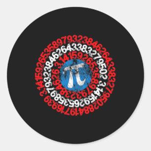 Mathematiker kapten Pi Superhjälte Math Nerd Geek Runt Klistermärke