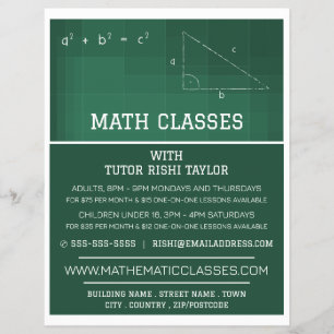 Mathemiska Chalkboard, Math Classes Advertising Reklamblad