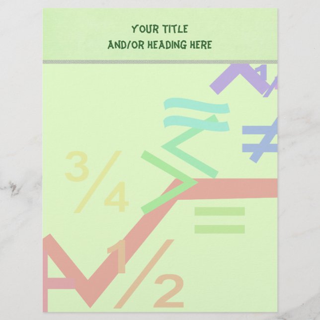 Mathemsymboler Letterhead Brevhuvud (Framsida)