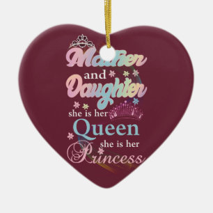 Mather och dotter är hennes drottning. julgransprydnad keramik