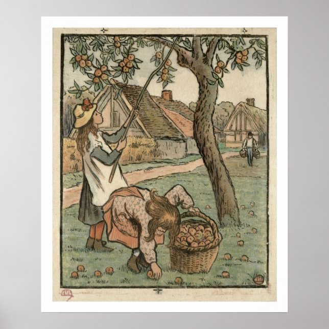 Mathering Apples, från Travaux des Champs, engra Poster (Framsidan)