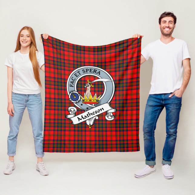 Matheson Röd Klansköld Tartan Rutig Fleecefilt (På plats)