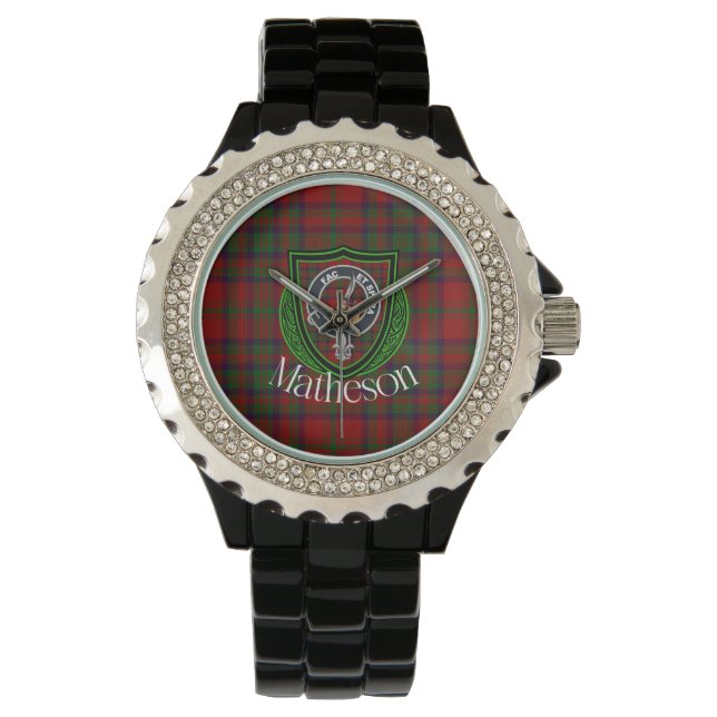 Matheson Scottish Clan Tartan & Crest Armbandsur (Framsida)