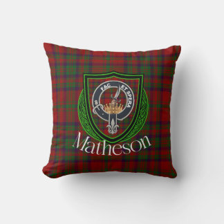Matheson Scottish Klan Tartan & Vapensköld Kudde