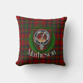 Matheson skotska klan tartan och vapensköld kudde