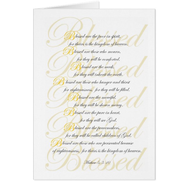 Mathew 5:3 - 10 hälsningskort (Framsidan)