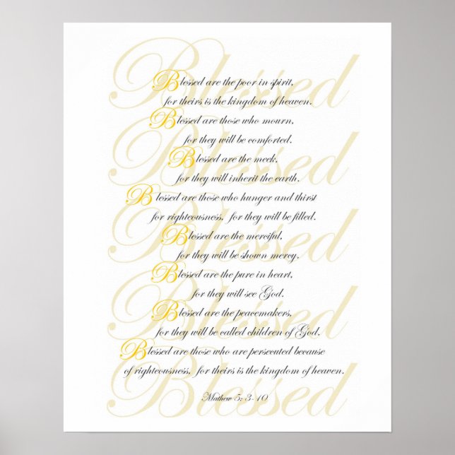 Mathew 5: 3-10 poster (Framsidan)