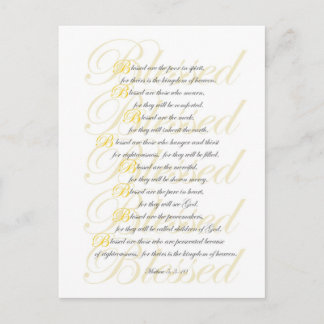 Mathew 5: 3-10 vykort