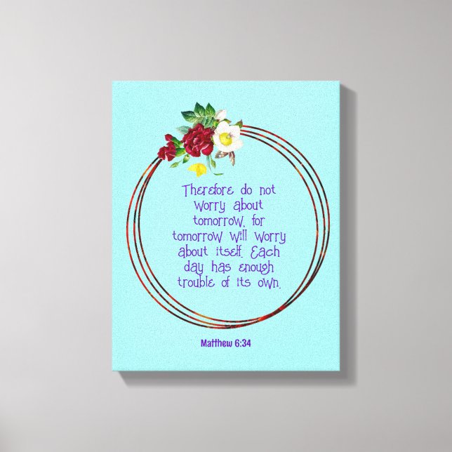 Mathew 6: 24 | Motiverade bibelcitat - verse Canvastryck (Framsida)