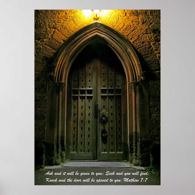 Mathew 7:7 Large Door Poster (Framsidan)