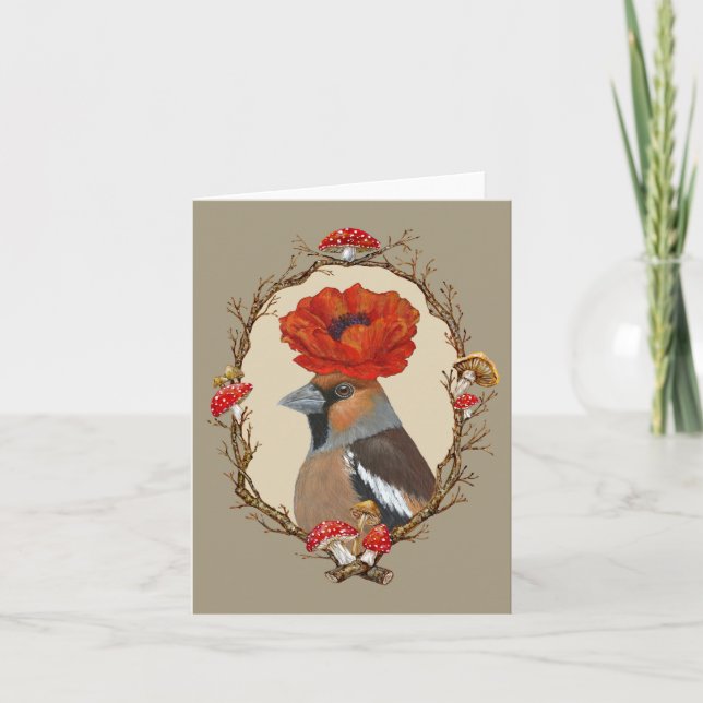 Mathew, hawfinch-kort tack kort (Framsida)