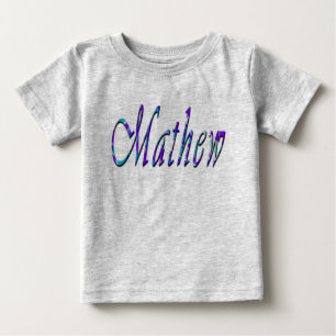Mathew, Namn, Logotyp, Baby Grått T-shirt