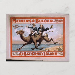 Mathews & Bulger, Vintagen "Vid Gay Coney Island" Vykort