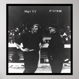 Mathewson McGraw jättebaseball 1913 Poster
