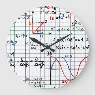 Mathformler numrerar stor klocka