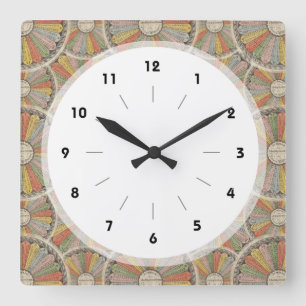 Mathgeeks bord för multiplikation för vintage fyrkantig klocka