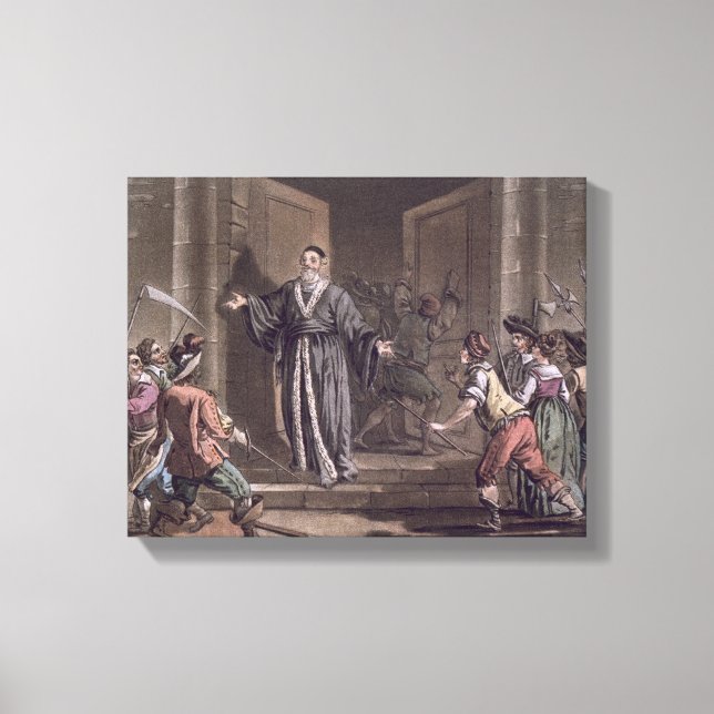 Mathieu Mole (1584-1656), som härjats av folket, Canvastryck (Framsida)