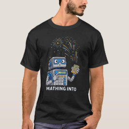 Mathing Into 2025 Robot Math Teacher New Year T-Sh T Shirt