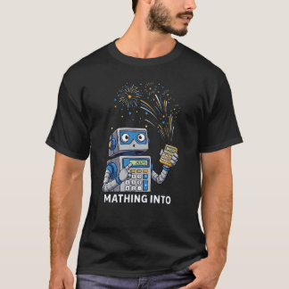 Mathing Into 2025 Robot Math Teacher New Year T-Sh T Shirt