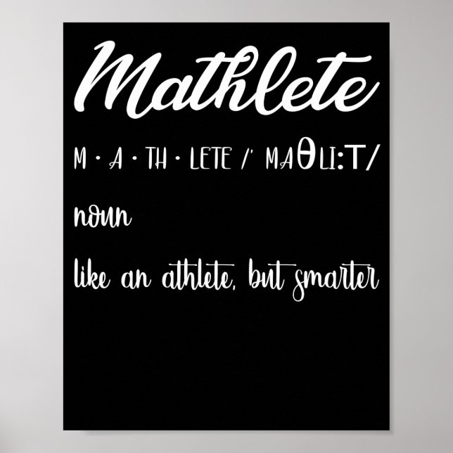 Mathlete Definition Math Nerd Geek Poster (Framsidan)