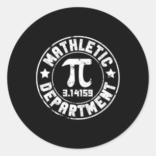 Mathletic Department 3.14159 Pi Day Math Teacher V Runt Klistermärke