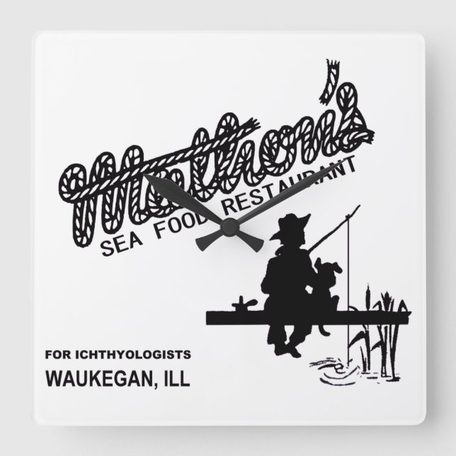 Mathons matrestaurang, Waukegan, Illinois Fyrkantig Klocka (Framsida)