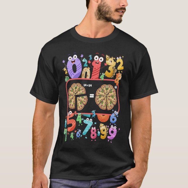 Maths Day Costume Idea For Kids & Pizza Numbers Fr T Shirt (Framsida)