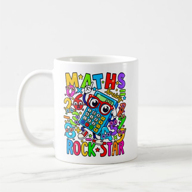 Maths Rock Star Mug | Number Day Teacher Gift Kaffemugg (Vänster)