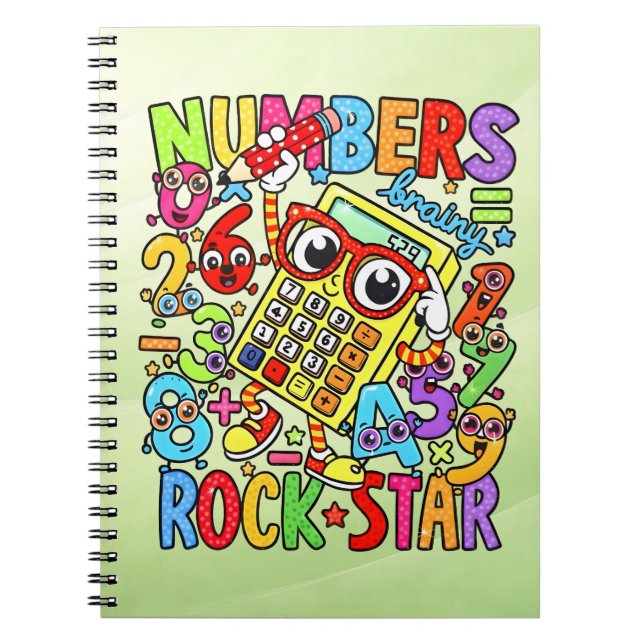 Maths Rock Star Siffror Anteckningsbok för Skolan (Framsidan)