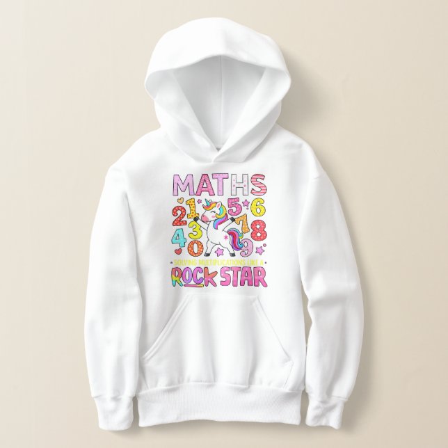 Maths Rockstar Colorful Numbers Hoodie T Shirt (Laydown)