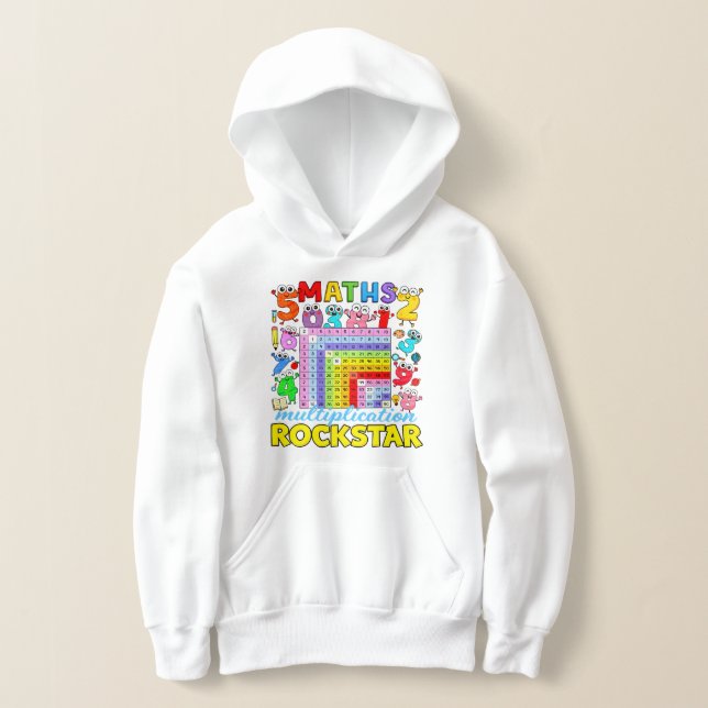 Maths Rockstar Cute Calculator Hoodie T Shirt (Laydown)