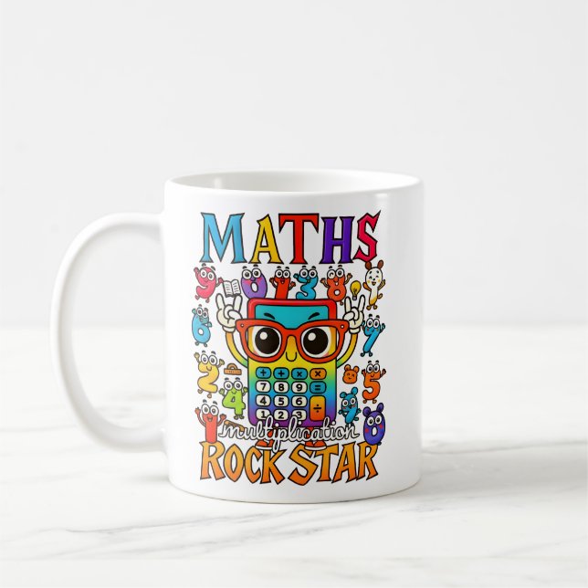 Maths Rockstar Cute Calculator Mug Kaffemugg (Vänster)