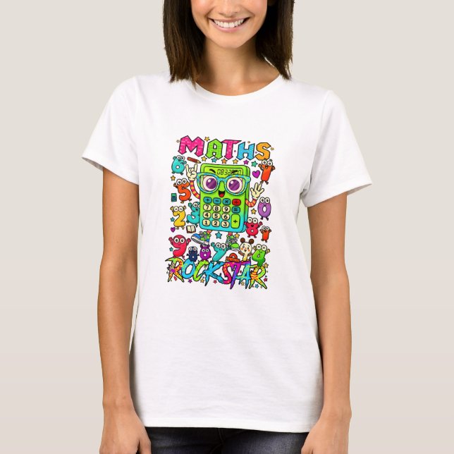 Maths Rockstar T Shirt for Teachers and Schools (Framsida)