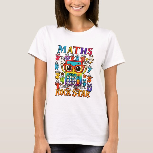 Maths Rockstar T Shirt for Teachers and Schools (Framsida)