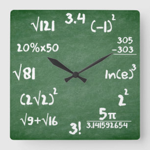 Maths tar tid på för matematikälskare fyrkantig klocka