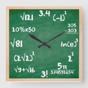 Maths tar tid på med trägränsen fyrkantig klocka