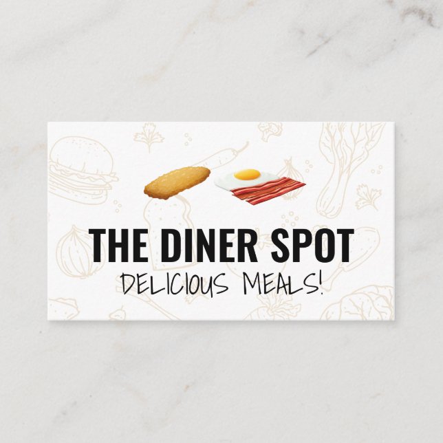 Matikoner | Bacon och ägg Visitkort (Framsida)