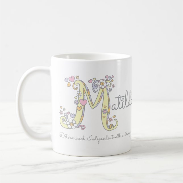Matilda namn: monogram M mugg (Vänster)