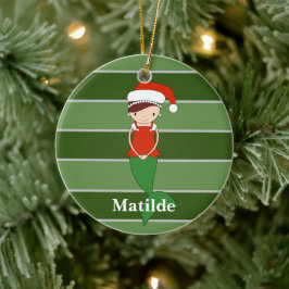 Matilde Sjöjungfru jul Speciell Julgransprydnad Keramik