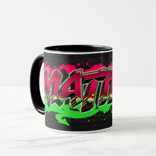 Matilde Vorname Name Graffiti red green Tasse Mugg (Framsida vänster)