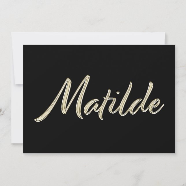 Matilde white gold Handwriting Karte Kort (Framsida)